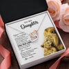 Interlocking Hearts Necklace Stainless Steel & Rose Gold Finish | 2 | Personalized To My Daughter Necklace from Dad Father Whenever You Fell Overwhelmed Lion Daughter Birthday Graduation Christmas Customized Gift Box Message Card | teecentury