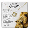 Love Knot Necklace 18K Yellow Gold Finish | 1 | Personalized To My Daughter Necklace from Dad Father Whenever You Fell Overwhelmed Lion Daughter Birthday Graduation Christmas Customized Gift Box Message Card | teecentury