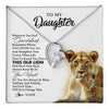 Forever Love Necklace 14K White Gold Finish | 1 | Personalized To My Daughter Necklace from Mom Mother Whenever You Fell Overwhelmed Lion Daughter Birthday Graduation Christmas Customized Gift Box Message Card | teecentury