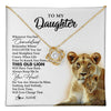 Love Knot Necklace 18K Yellow Gold Finish | 1 | Personalized To My Daughter Necklace from Mom Mother Whenever You Fell Overwhelmed Lion Daughter Birthday Graduation Christmas Customized Gift Box Message Card | teecentury