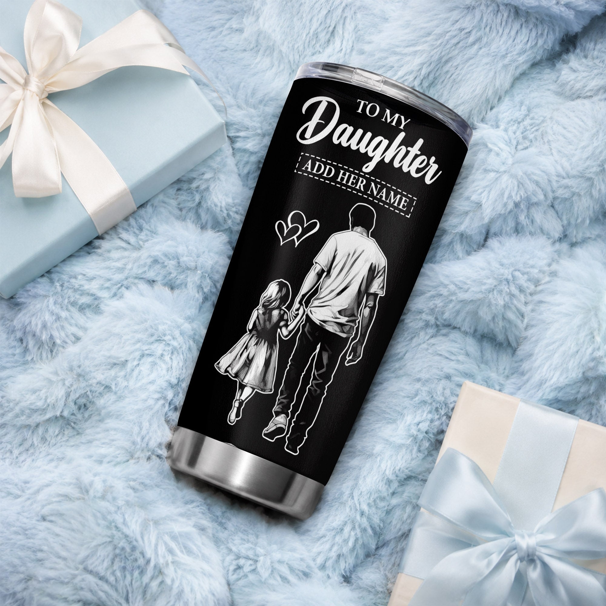 Personalized To My Daughter Tumbler From Dad Father My Little Girl My Friend Proud And Love Daughter Birthday Gifts Graduation Christmas Custom Stainless Steel Mug | teecentury