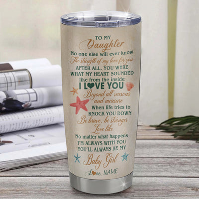 Personalized To My Daughter Tumbler From Mom Dad Mother Stainless Steel Cup Turtle Laugh Love Live I Love You Daughter Birthday Graduation Christmas Travel Mug | teecentury