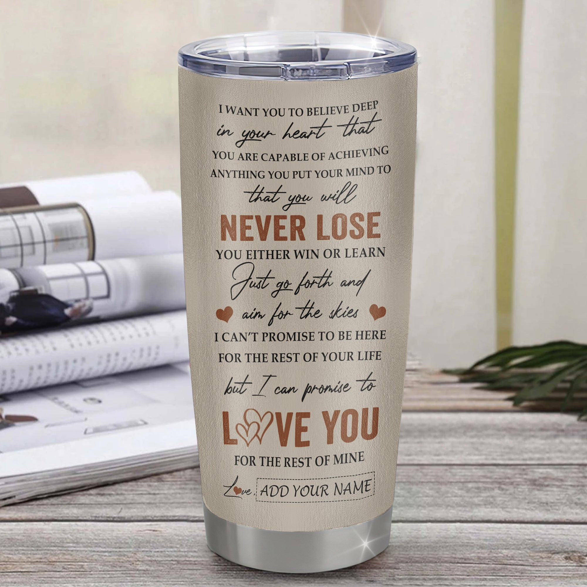 Personalized To My Daughter Tumbler From Mom Dad Mother You Will Never Lose Bear Daughter Birthday Gifts Graduation Christmas Custom Stainless Steel Cup Travel Mug | teecentury