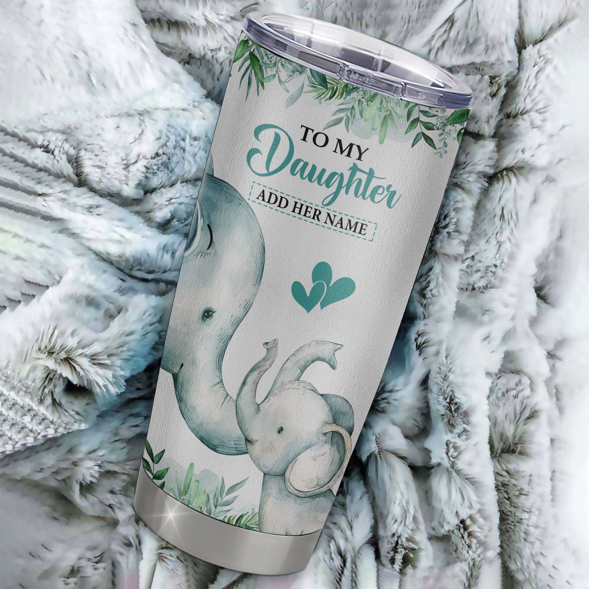 Personalized To My Daughter Tumbler From Mom Dad Mother You Will Never Lose Elephant Daughter Birthday Gifts Graduation Christmas Custom Stainless Steel Cup Travel Mug | teecentury