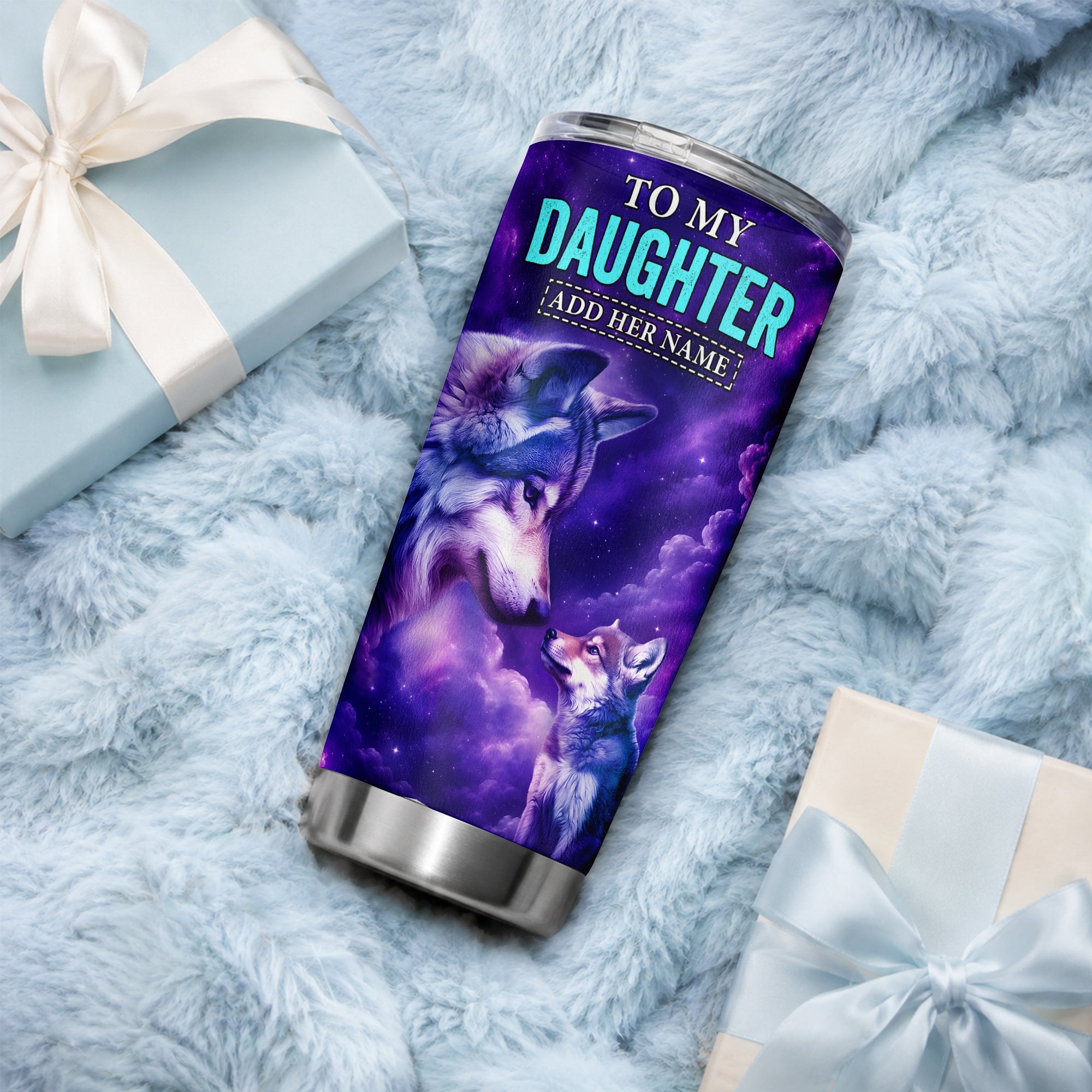 Personalized To My Daughter Tumbler From Mom Dad Wolf Never Forget I Love You Daughter Birthday Gifts Graduation Christmas Custom Stainless Steel Travel Mug | teecentury