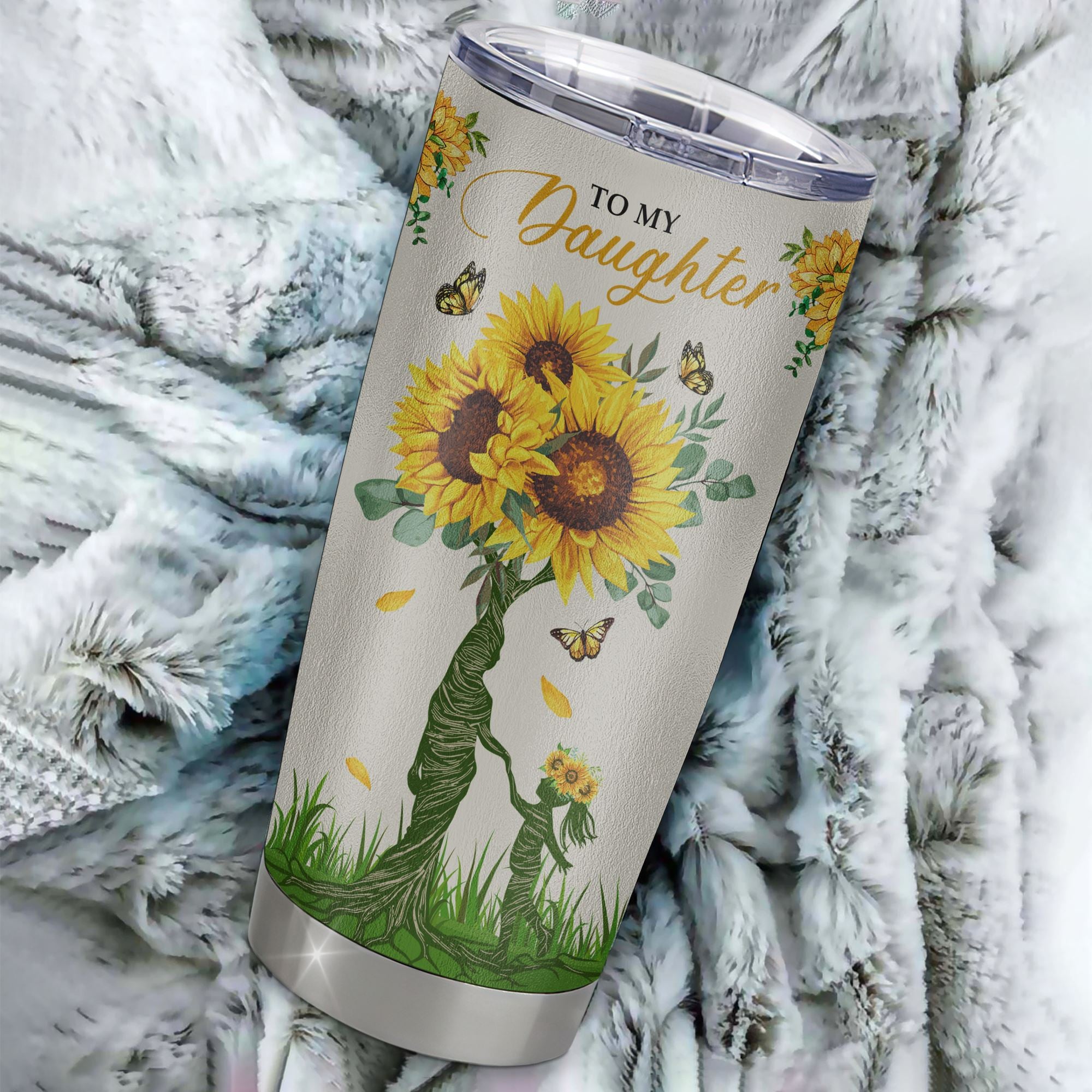 Personalized To My Daughter Tumbler From Mom Mother Mother Stainless Steel Cup Never Forget That I Love You Sunflower Daughter Birthday Christmas Travel Mug | teecentury