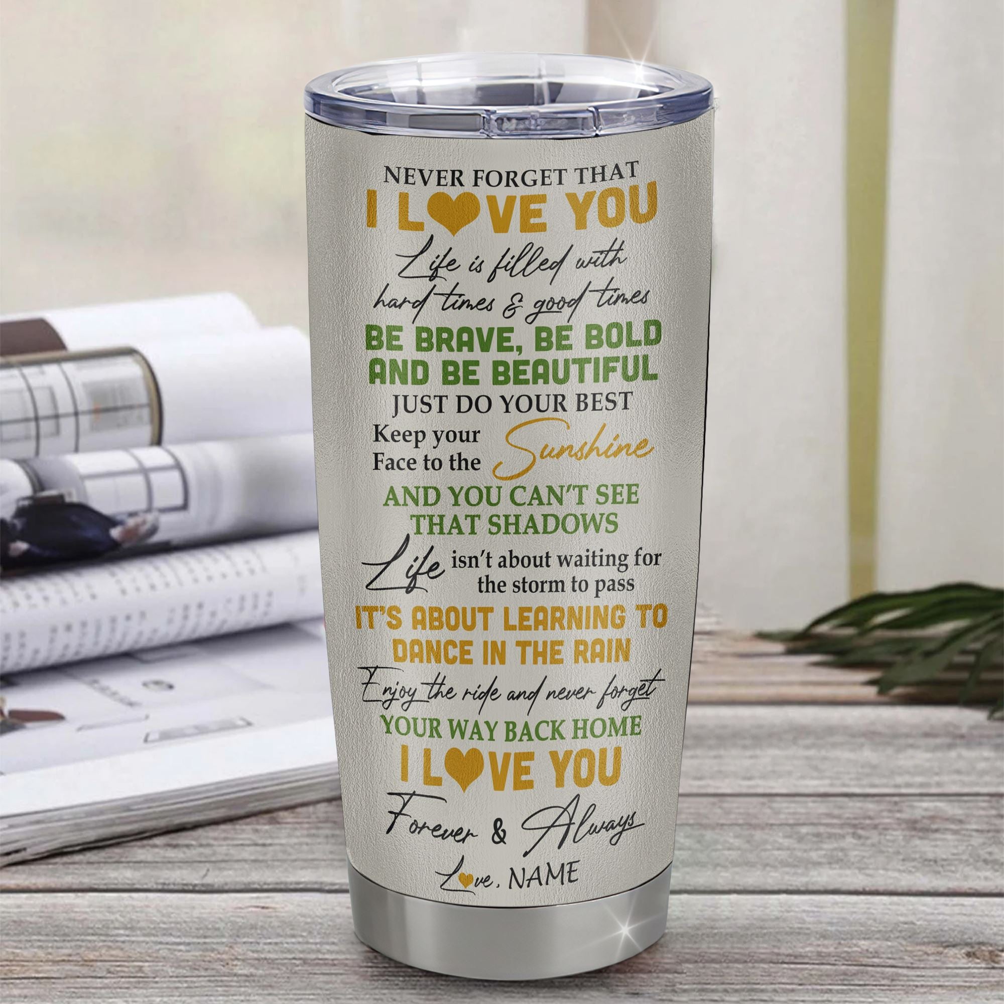 Personalized To My Daughter Tumbler From Mom Mother Mother Stainless Steel Cup Never Forget That I Love You Sunflower Daughter Birthday Christmas Travel Mug | teecentury