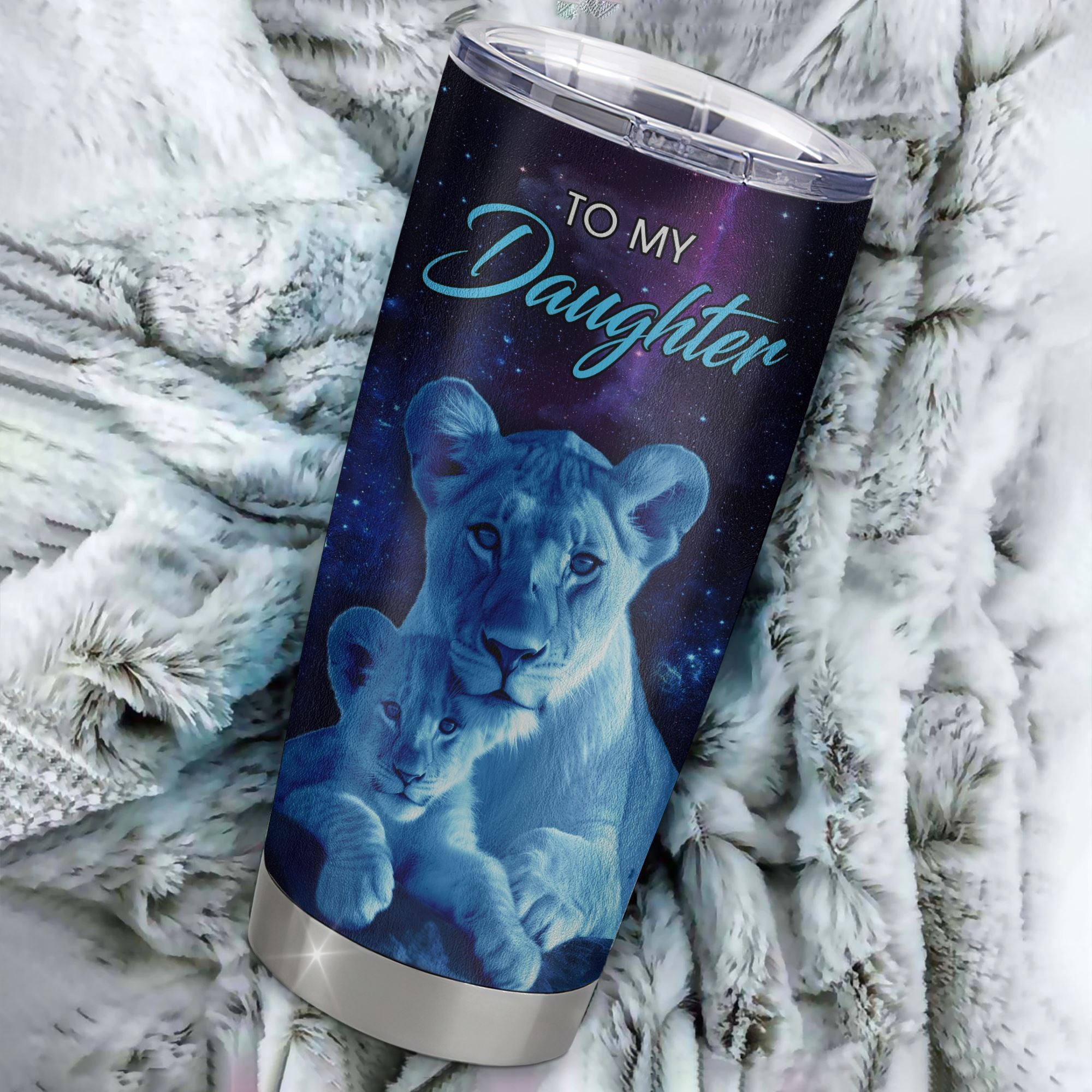 Personalized To My Daughter Tumbler From Mom Mother Stainless Steel Cup Sometimes It's Hard Lion Daughter Gift Birthday Graduation Christmas Custom Travel Mug | teecentury