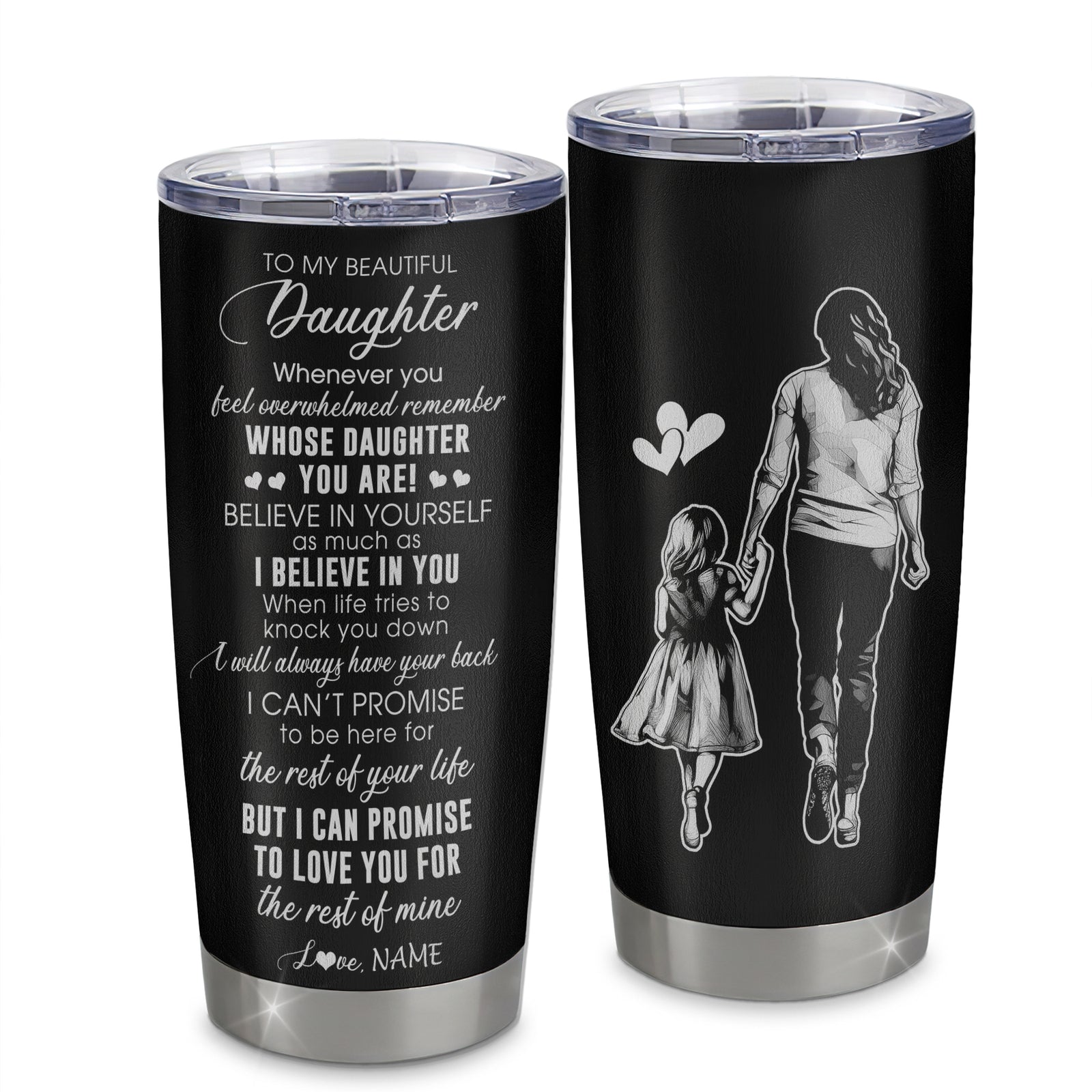 Personalized To My Daughter Tumbler From Mom Mother Stainless Steel Cup Whenever You Feel Overwhelmed Daughter Birthday Graduation Christmas Travel Mug | teecentury
