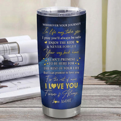 Personalized To My Daughter Tumbler From Mom Mother Stainless Steel Cup Wherever Your Journey Daughter Birthday Gifts Graduation Christmas Custom Travel Mug | teecentury