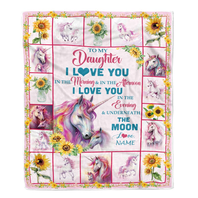 Personalized To My Daughter Unicorn Blanket From Mom Mother Dad Never Forget I Love You Daughter Birthday Christmas Customized Bed Fleece Blanket Blanket | Teecentury.com