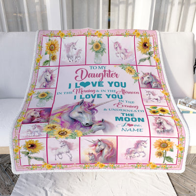 Personalized To My Daughter Unicorn Blanket From Mom Mother Dad Never Forget I Love You Daughter Birthday Christmas Customized Bed Fleece Blanket Blanket | Teecentury.com