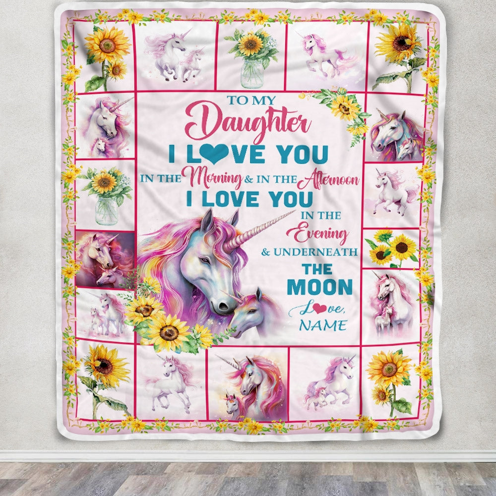 Personalized To My Daughter Unicorn Blanket From Mom Mother Dad Never Forget I Love You Daughter Birthday Christmas Customized Bed Fleece Blanket Blanket | Teecentury.com