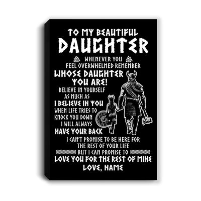 Personalized To My Daughter Viking Canvas From Dad Father Whenever You Feel Overwhelmed Daughter Birthday Gifts Graduation Christmas Custom Wall Art Print Framed Canvas | teecentury