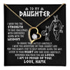 Forever Love Necklace 18K Yellow Gold Finish | 1 | Personalized To My Daughter Viking Necklace From Dad Father I Am So Proud Of You Runes Viking Daughter Birthday Christmas Customized Gift Box Message Card | teecentury