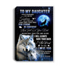 Personalized To My Daughter Wolf Canvas From Mom Dad Mother Always Remember Daughter Birthday Gifts Graduation Christmas Custom Wall Art Print Framed Canvas | teecentury