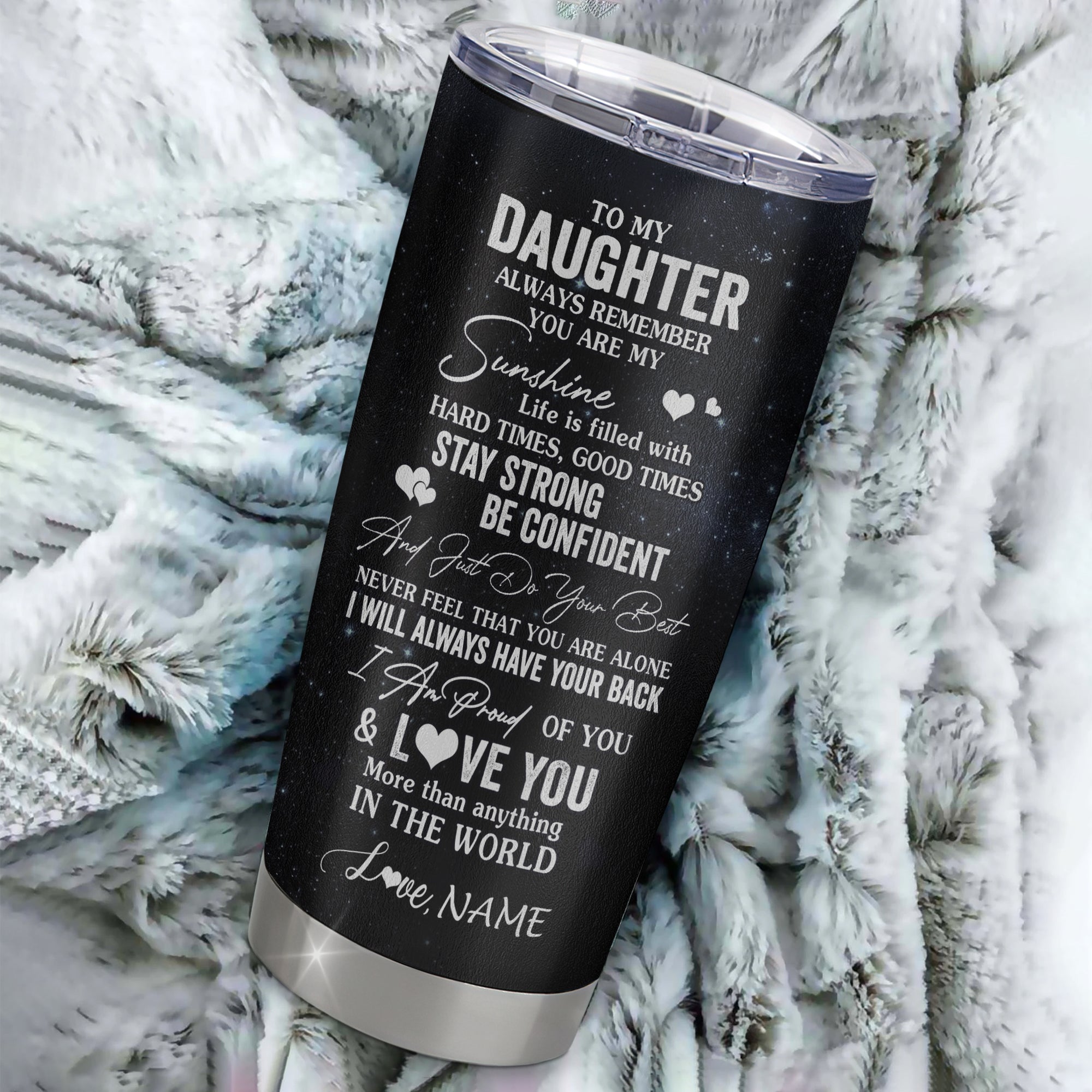 Personalized To My Daughter Wolf Tumbler From Mom Dad Mother Stainless Steel Cup Always Remember Daughter Birthday Graduation Christmas Travel Mug | teecentury