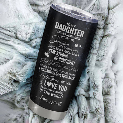 Personalized To My Daughter Wolf Tumbler From Mom Dad Mother Stainless Steel Cup Always Remember Daughter Birthday Graduation Christmas Travel Mug | teecentury