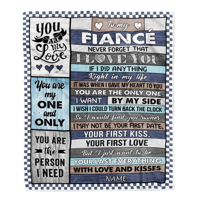Personalized To My Fiancé Blanket From Fiancée Wood You Are My Love Him Birthday Romantic Anniversary Valentines Christmas Customized Gift Fleece Blanket | teecentury