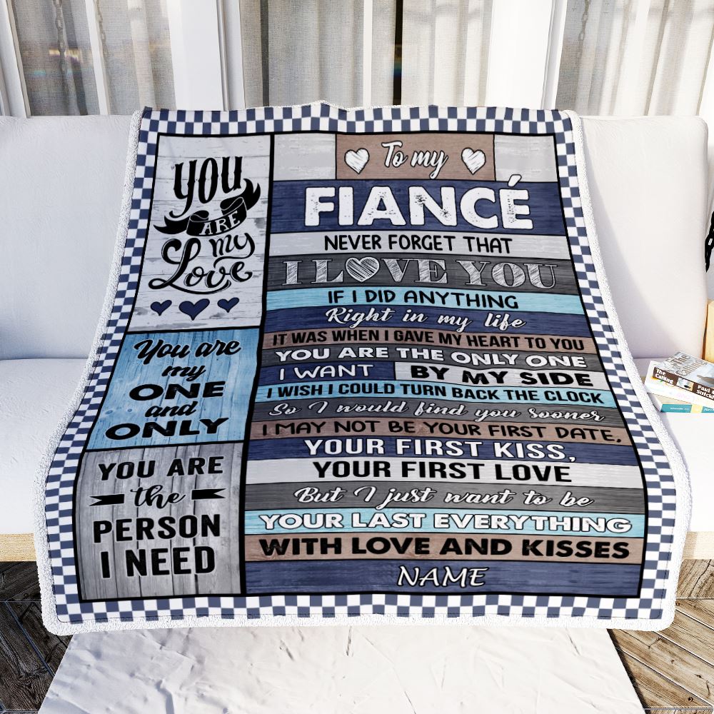 Personalized To My Fiancé Blanket From Fiancée Wood You Are My Love Him Birthday Romantic Anniversary Valentines Christmas Customized Gift Fleece Blanket | teecentury