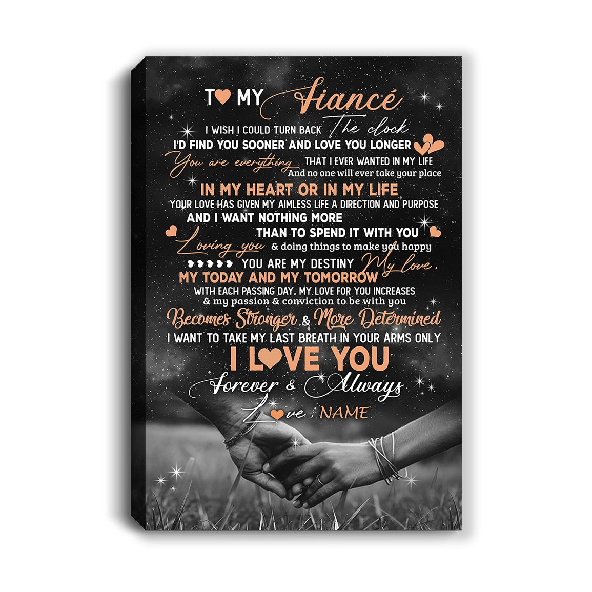 Personalized To My Fiance Canvas From Fiancee Love You Longer Fiance Birthday Gift Anniversary Wedding Valentines Day Christmas Custom Wall Art Print Framed Canvas | teecentury