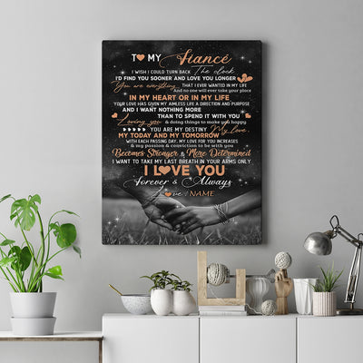 Personalized To My Fiance Canvas From Fiancee Love You Longer Fiance Birthday Gift Anniversary Wedding Valentines Day Christmas Custom Wall Art Print Framed Canvas | teecentury