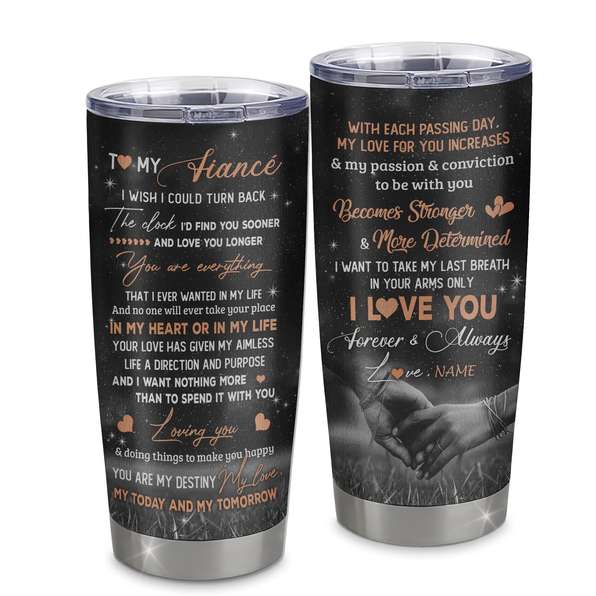 Personalized To My Fiance Tumbler From Fiancee I'd Find You Sooner Love You Longer Fiance Gift Anniversary Wedding Valentines Day Christmas Custom Travel Mug | teecentury