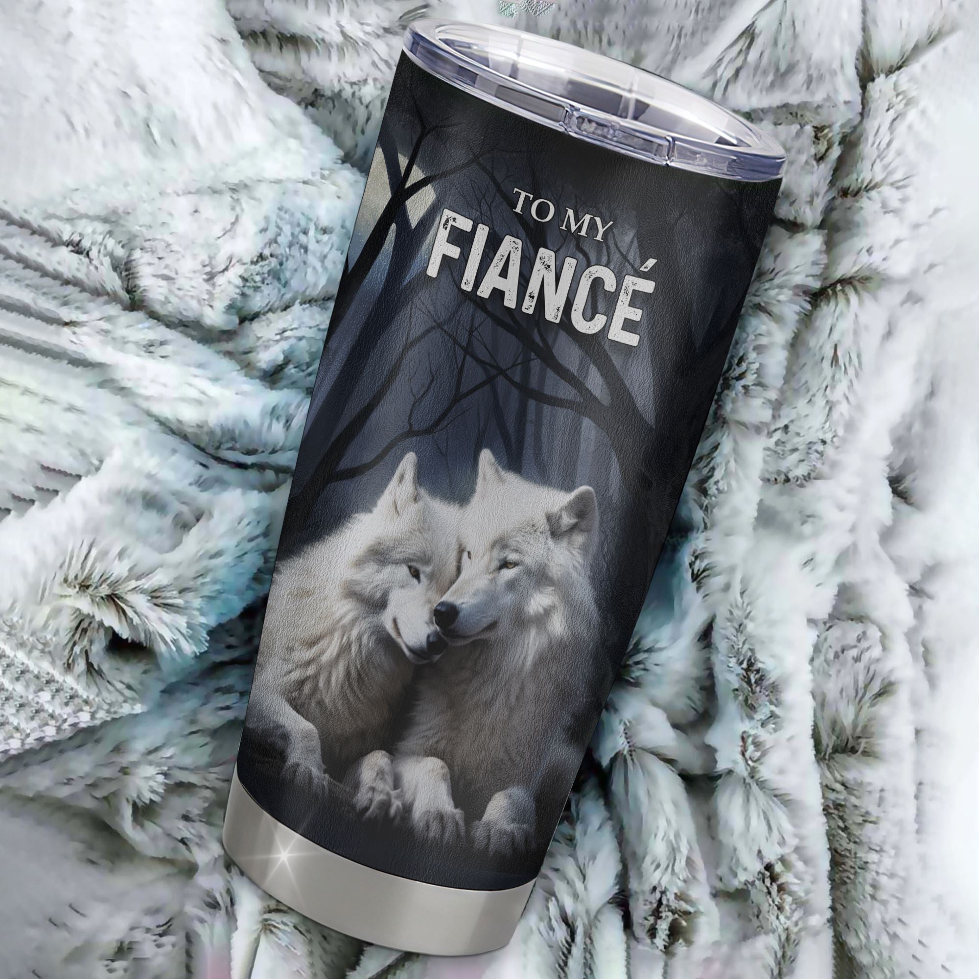 Personalized To My Fiancé Tumbler From Fiancée Stainless Steel Cup Wolf Never Forget That I Love You Fiancé Birthday Valentine Anniversary Day Christmas Travel Mug | teecentury