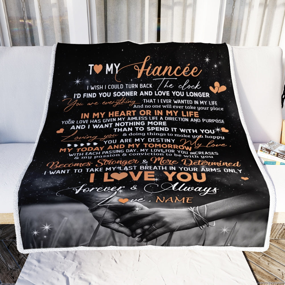 Personalized To My Fiancee Blanket From Fiance I'd Find You Sooner Love You Longer Fiancee Anniversary Wedding Valentines Day Christmas Fleece Throw Blanket Blanket | Teecentury.com