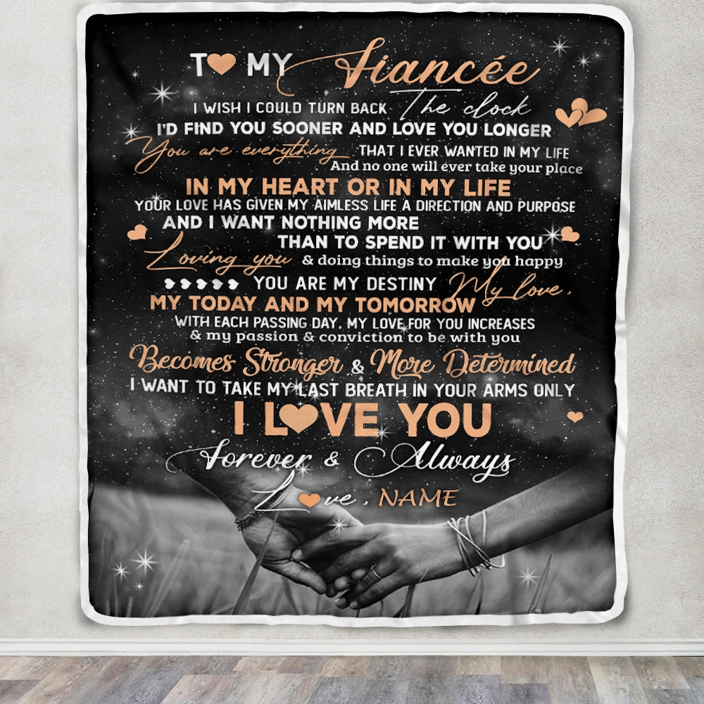 Personalized To My Fiancee Blanket From Fiance I'd Find You Sooner Love You Longer Fiancee Anniversary Wedding Valentines Day Christmas Fleece Throw Blanket Blanket | Teecentury.com
