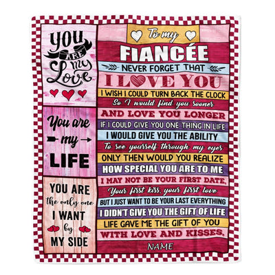 Personalized To My Fiancée Blanket From Fiancé Wood Never Forget I Love You Birthday Anniversary Valentines Day Christmas Customized Gift Fleece Blanket | teecentury