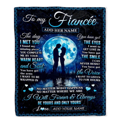 Personalized To My Fiancée Blanket Wood The Day I Met You Future Wife Birthday Gifts Romantic Valentines Day For Her Christmas Customized Fleece Blanket | teecentury