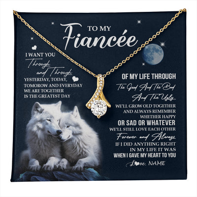 Alluring Beauty Necklace 18K Yellow Gold Finish | 1 | Personalized To My Fiancée Canvas From Fiancé I Want You Wolf Fiancee Birthday Gifts For Her Anniversary Valentines Day Christmas Custom Wall Art Print Framed Canvas | teecentury