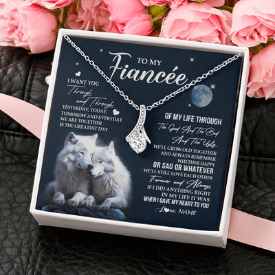 Alluring Beauty Necklace 14K White Gold Finish | 2 | Personalized To My Fiancée Canvas From Fiancé I Want You Wolf Fiancee Birthday Gifts For Her Anniversary Valentines Day Christmas Custom Wall Art Print Framed Canvas | teecentury