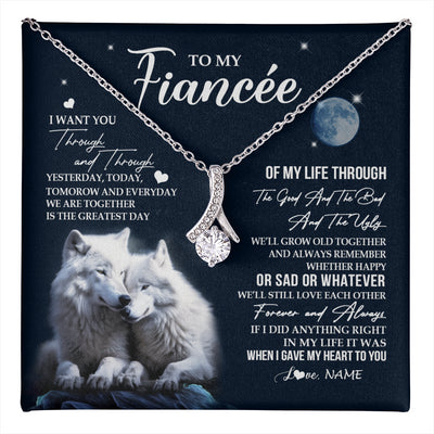 Alluring Beauty Necklace 14K White Gold Finish | 1 | Personalized To My Fiancée Canvas From Fiancé I Want You Wolf Fiancee Birthday Gifts For Her Anniversary Valentines Day Christmas Custom Wall Art Print Framed Canvas | teecentury