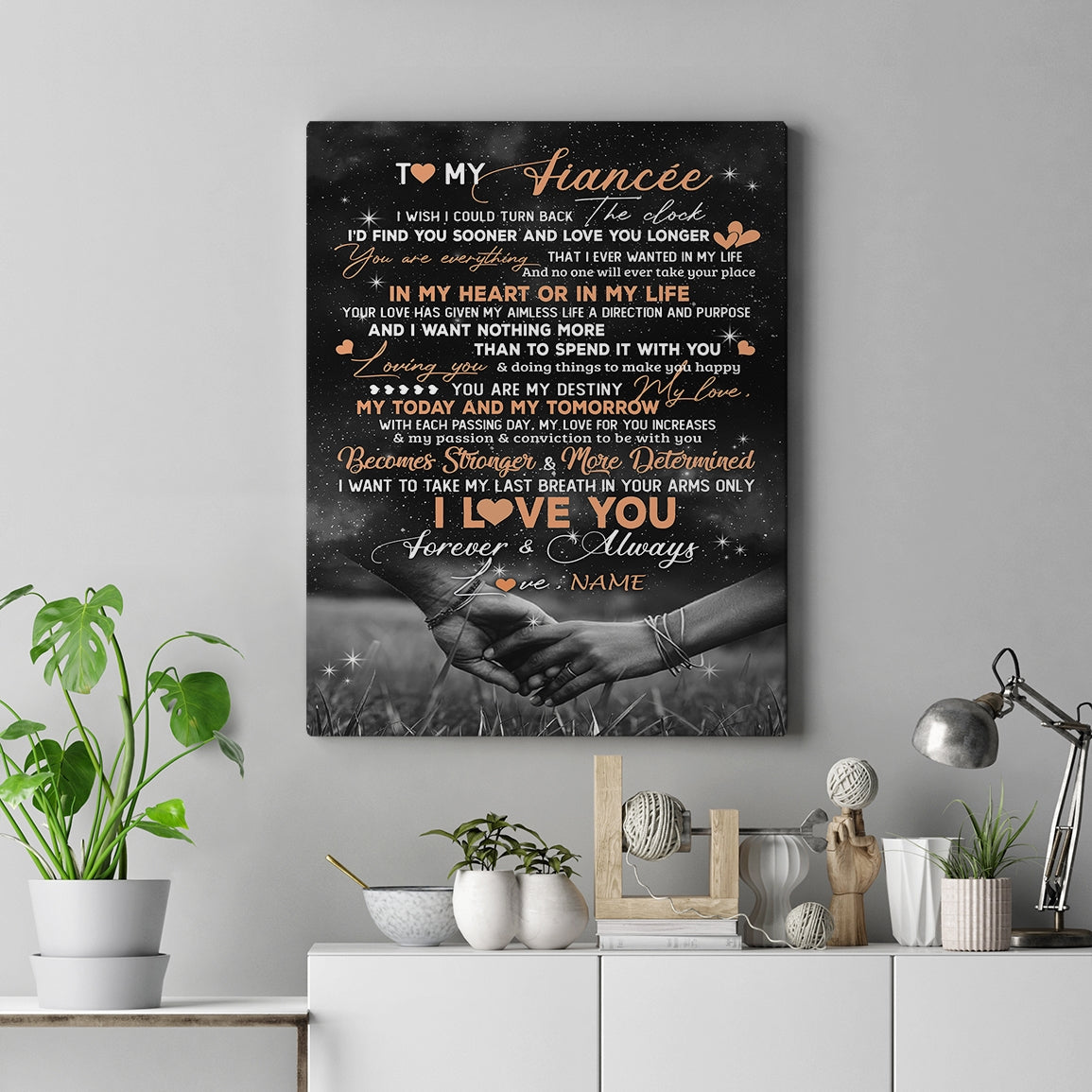 Personalized To My Fiancee Canvas From Fiance Love You Longer Fiancee Birthday Gift Anniversary Wedding Valentines Day Christmas Custom Wall Art Print Framed Canvas | teecentury