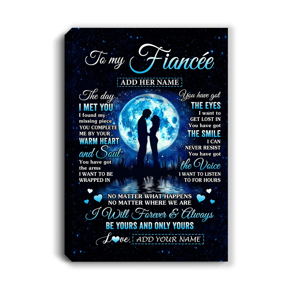Personalized To My Fiancée Canvas The Day I Met You Future Wife Birthday Gifts Romantic Valentines Day For Her Christmas Custom Wall Art Print Framed Canvas | teecentury