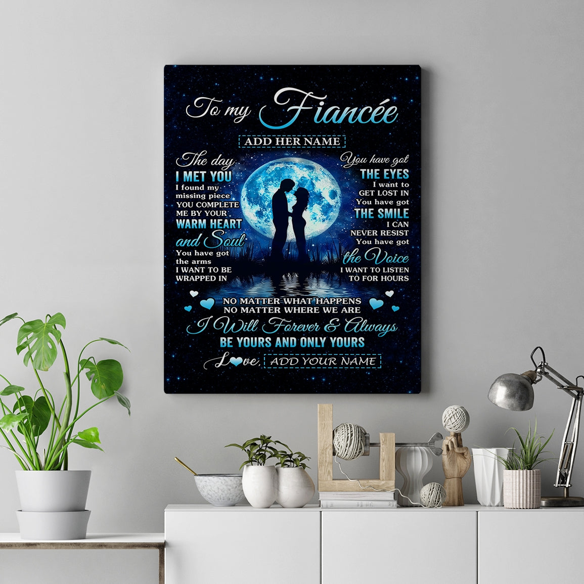 Personalized To My Fiancée Canvas The Day I Met You Future Wife Birthday Gifts Romantic Valentines Day For Her Christmas Custom Wall Art Print Framed Canvas | teecentury
