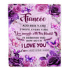 Personalized To My Fiancee Gifts Blanket From Fiance Purple Floral Birthday Gifts For Future Wife Romantic Valentines For Her Christmas Custom Fleece Blanket | teecentury