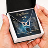 Interlocking Hearts Necklace Stainless Steel & Rose Gold Finish | Personalized To My Fiancee Necklace Fall In Love With You Future Wife Birthday Anniversary Romantic Valentines Day Christmas Customized Gift Box Message Card | teecentury