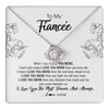 Love Knot Necklace 14K White Gold Finish | 1 | Personalized To My Fiancee Necklace From Fiance I Love You More Girlfriend Birthday Anniversary Wedding Valentines Day Christmas Customized Message Card | teecentury