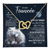 Interlocking Hearts Necklace 18K Yellow Gold Finish | 1 | Personalized To My Fiancée Necklace From Fiancé I Want You Wolf Fiancee Birthday For Her Anniversary Valentines Day Christmas Customized Gift Box Message Card | teecentury