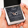 Interlocking Hearts Necklace Stainless Steel & Rose Gold Finish | 2 | Personalized To My Fiancee Necklace From Fiance Son You Are The Best Thing Fiancee Birthday Idea Anniversary Valentines Day Customized Gift Box Message Card | teecentury
