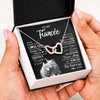 Interlocking Hearts Necklace Stainless Steel & Rose Gold Finish | 2 | Personalized To My Fiancée Necklace From Fiancé Wolf Never Forget That I Love You Fiancée Birthday Valentine Day Christmas Customized Gift Box Message Card | teecentury