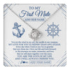 Love Knot Necklace 14K White Gold Finish | 1 | Personalized To My First Mate Necklace From Husband Sailing Cruise Ships Wife Birthday Anniversary Wedding Valentines Christmas Custom Gift Box Message Card | https://teecentury.