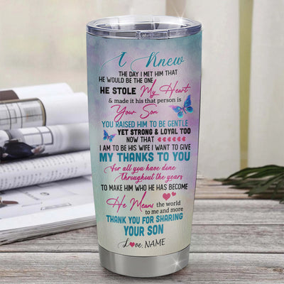 Personalized To My Future Mother In Law From Son Stainless Steel Tumbler Cup Thank You For Sharing Your Daughter Mother In Law Birthday Mothers Day Christmas Travel Mug | teecentury