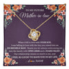 Love Knot Necklace 18K Yellow Gold Finish | 1 | Personalized To My Future Mother In Law Necklace Thank You Mother Of The Groom Boyfriend's Mom Wedding Day Birthday Christmas Jewelry Gift Box Message Card | teecentury