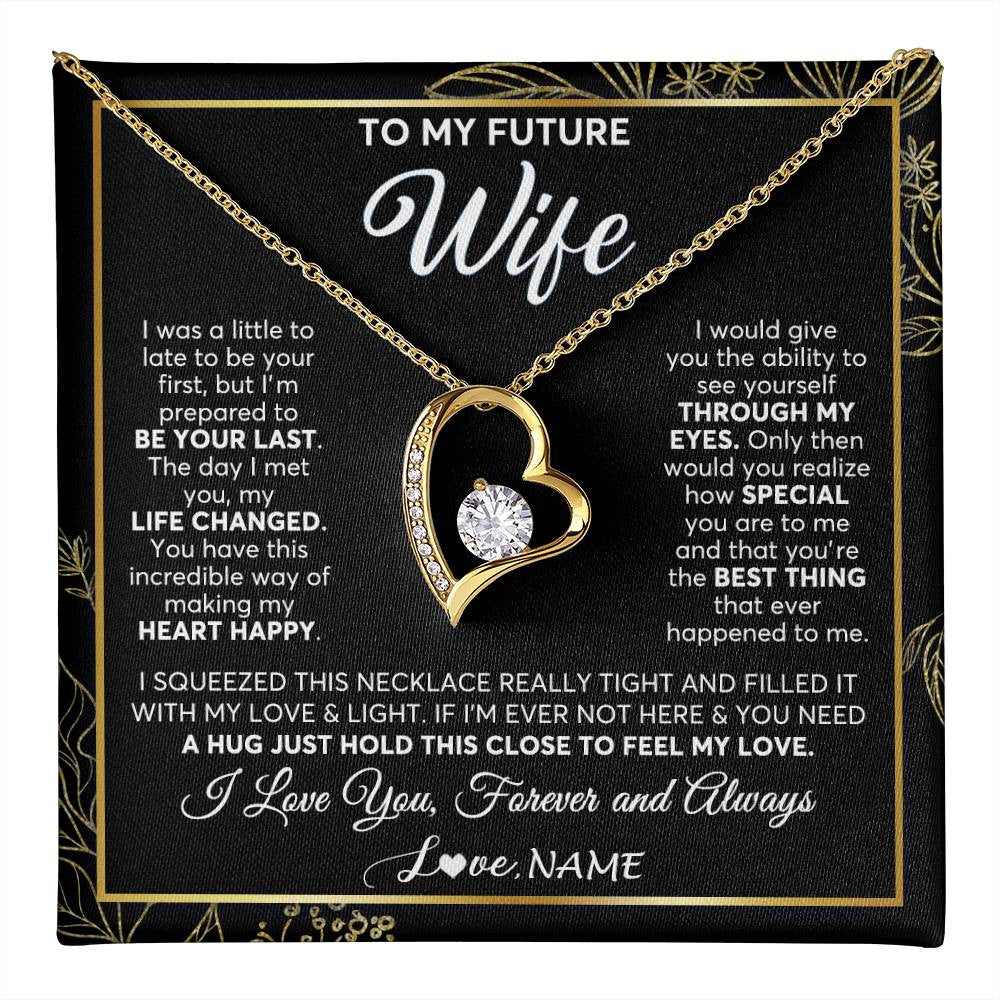 Personalized To My Future Wife Necklace From Husband My Love Fiancee Wife Birthday Anniversary Valentines Day Christmas Customized Gift Box Message Card Teecentury