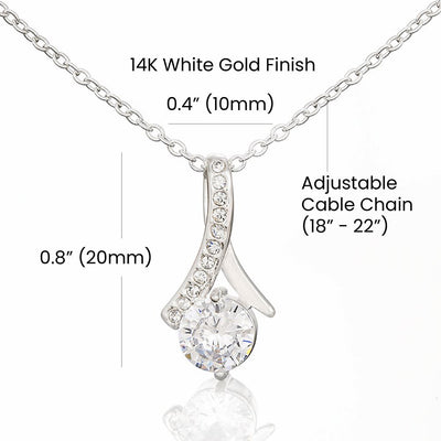 Alluring Beauty Necklace 14K White Gold Finish | Personalized To My Future Wife Necklace Meeting You Fiancée Girlfriend Wife Jewelry Gifts Birthday Valentines Day Christmas Customized Gift Box Message Card | teecentury