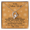 Forever Love Necklace 14K White Gold Finish | Personalized To My Future Wife Necklace Meeting You Fiancée Girlfriend Wife Jewelry Gifts Birthday Valentines Day Christmas Customized Gift Box Message Card | teecentury